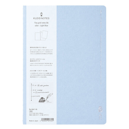 Kleid B6 2mm Tiny Grid Notes Notebook - Light Blue