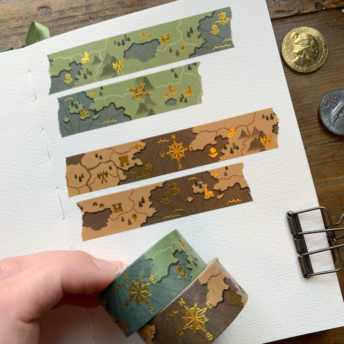 Fantasy Maps Gold Foil Washi Tape