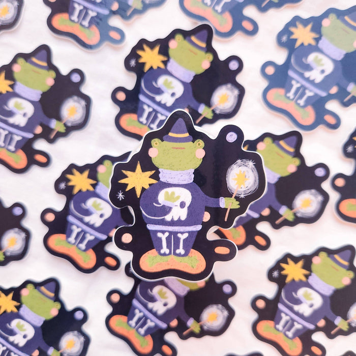 Magician Frog Vinyl Sticker