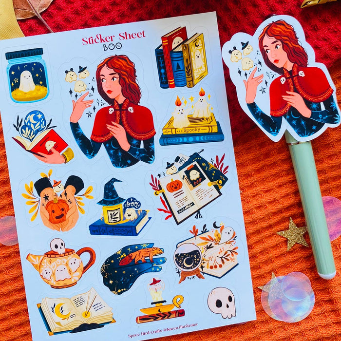 Ghost Boo Halloween Sticker Sheet