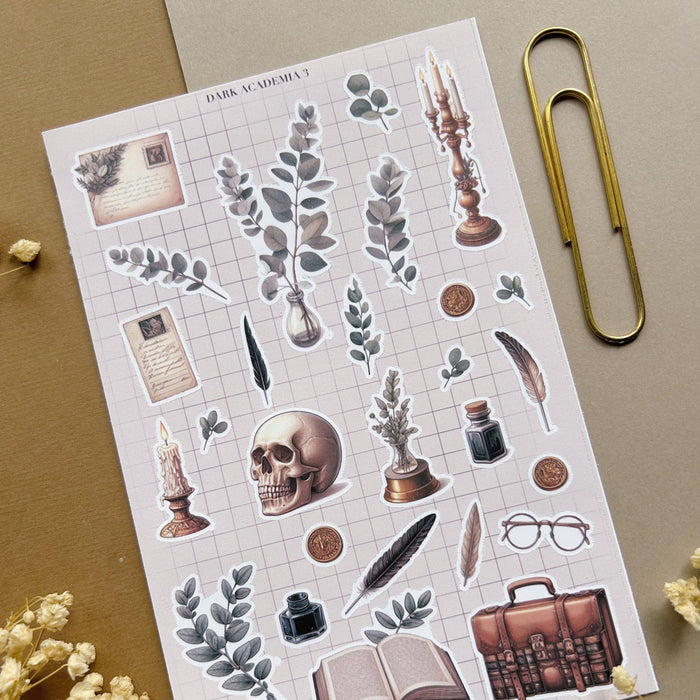 Dark Academia 3 Sticker Sheet
