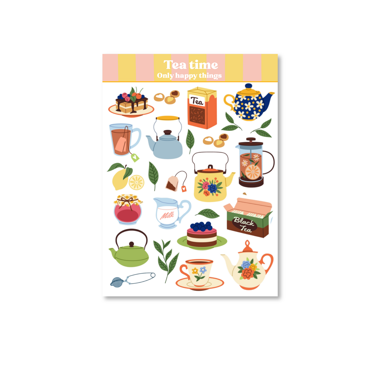 Tea Time A6 Sticker Sheet — WashiGang