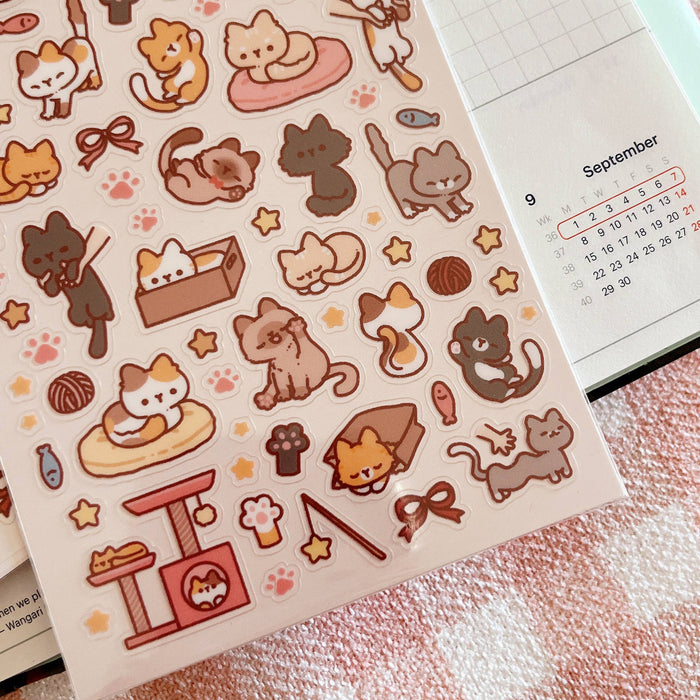 Playful Cats Clear Sticker Sheet
