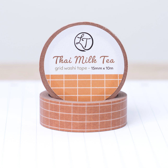 Washi Tape - Thai Milk Tea Grid