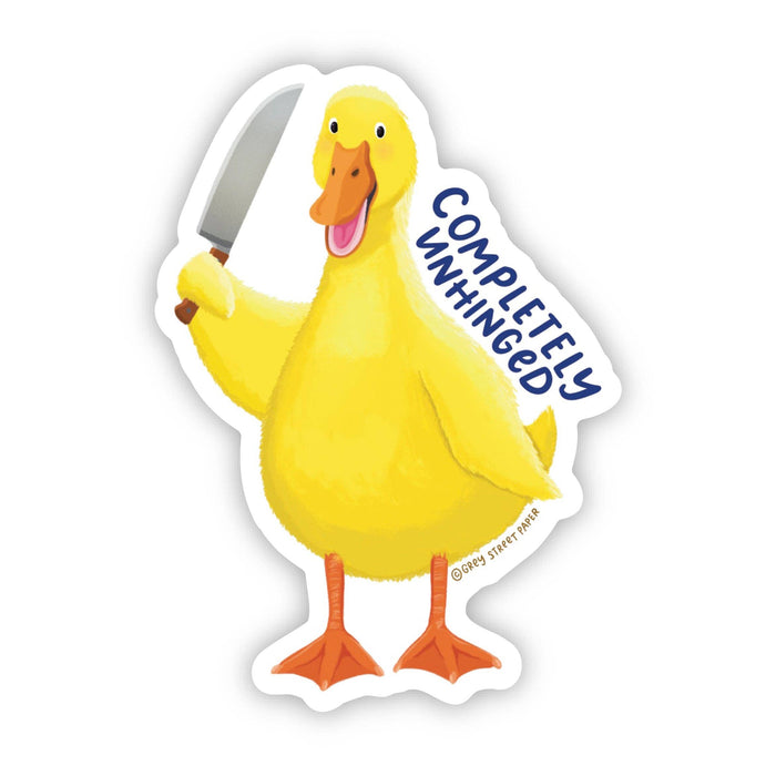 Completely Unhinged Duck Vinyl Sticker