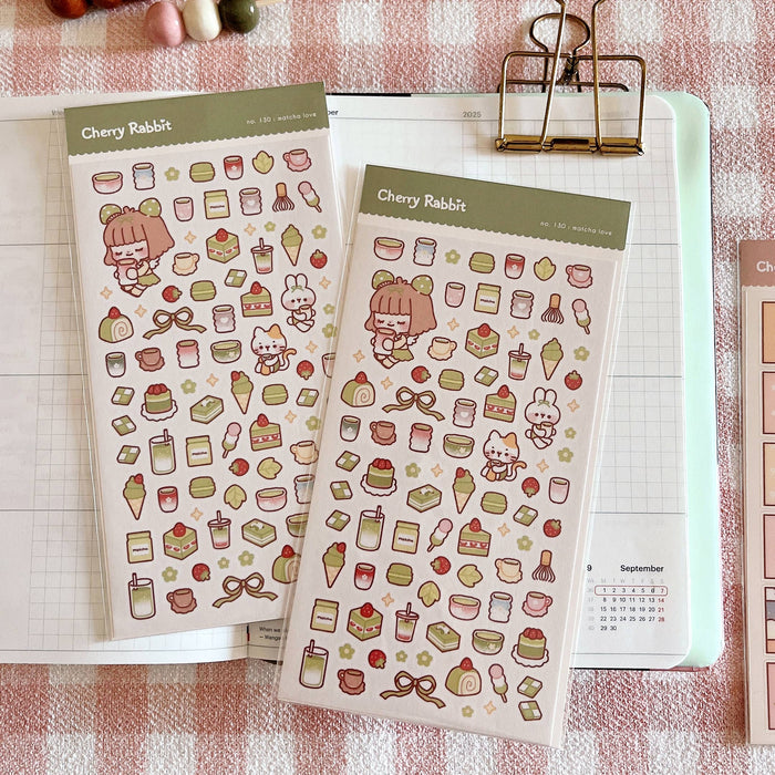 Matcha Love Washi Sticker Sheet