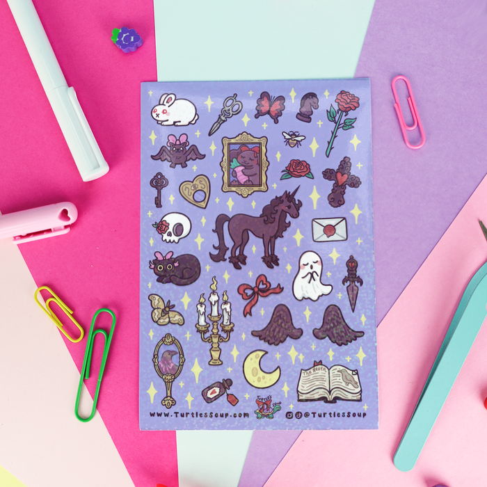 Goth Romance Vinyl Sticker Sheet