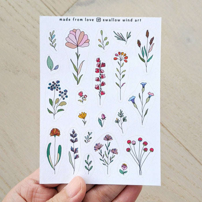Sticker Sheet - Wildflowers & Leaves v1