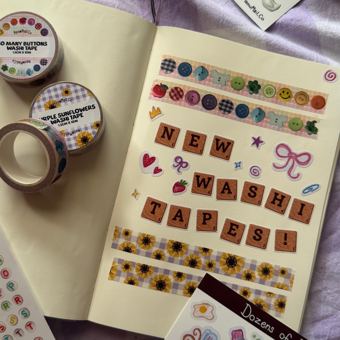 Purple Sunflower Washi Tape