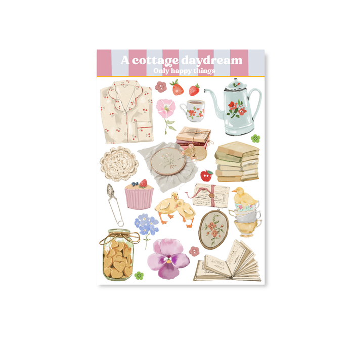 A Cottage Daydream A6 Sticker Sheet