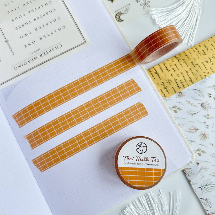 Washi Tape - Thai Milk Tea Grid