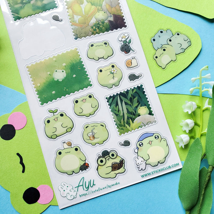 Kawaii Frog’s Life Sticker Sheet