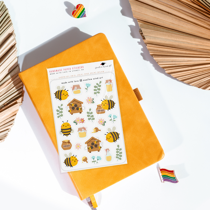 Sticker Sheet - Happy Honey Bee