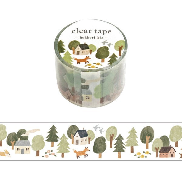 Mind Wave 'Hokkori Life' Series Clear Tape - Forest