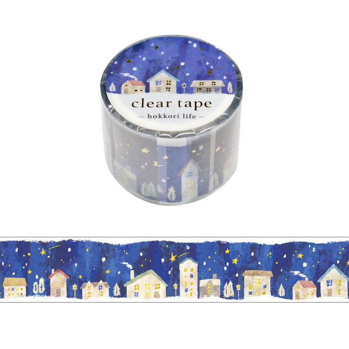 Mind Wave 'Hokkori Life' Series Clear Tape (Foil) - Winter Village