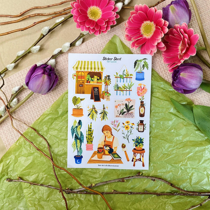 Herbalist Flower Shop Sticker Sheet