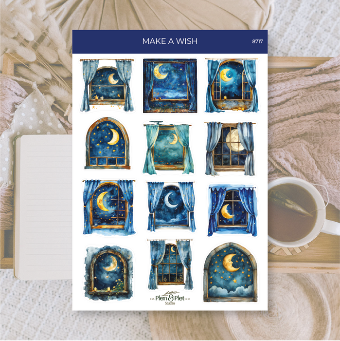 Make A Wish Sticker Sheet - Transparent