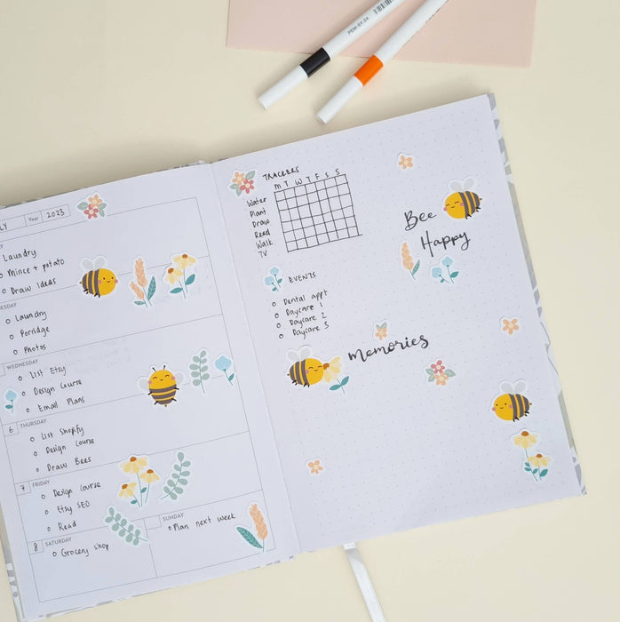 Sticker Sheet - Bees & Flowers