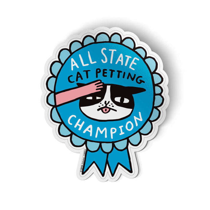 All State Cat Petting Champion Vinyl Sticker