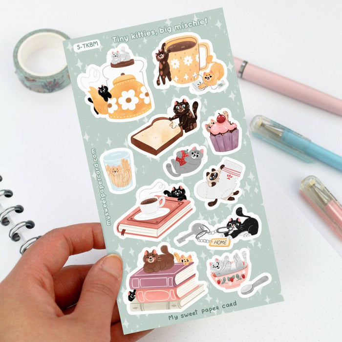 Tiny Kitties, Big Mischief Sticker Sheet