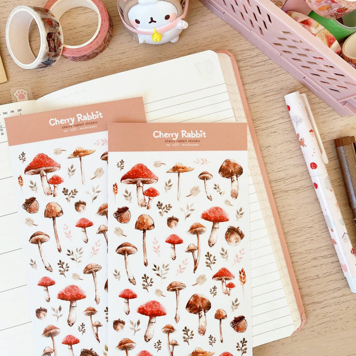Mushrooms Washi Sticker Sheet