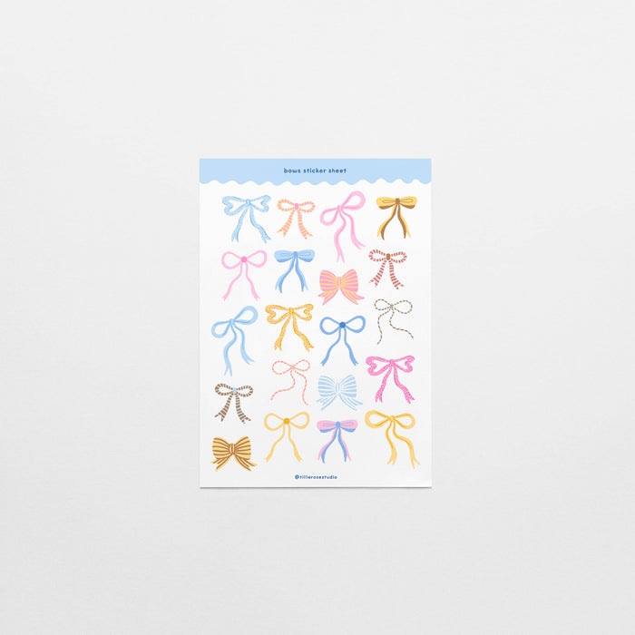 Pastel Bows Clear Sticker Sheet