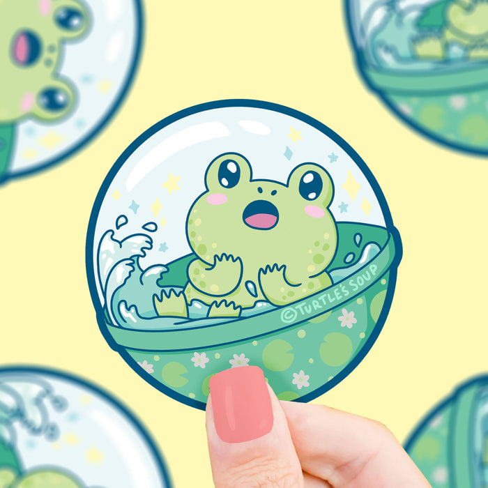 Frog Capsule Vinyl Sticker