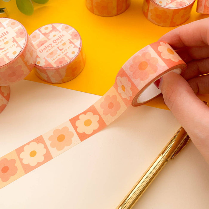 Pink Daisy - Chunky Washi Tape