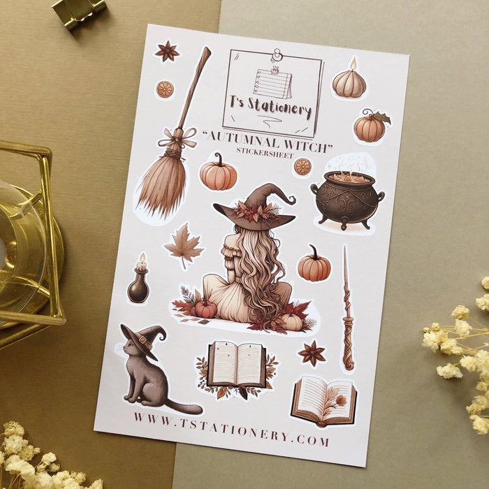 Autumnal Witch Sticker Sheet