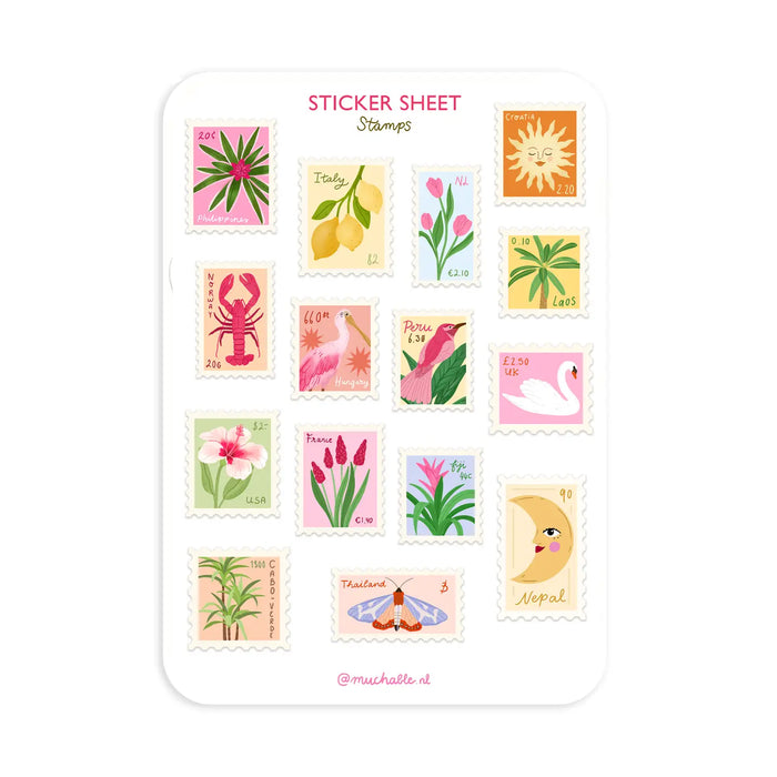 A6 Sticker Sheet - Stamps