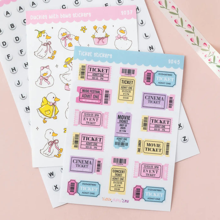 A6 Ticket Clear Sticker Sheet