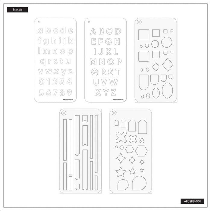 Shapes - Stencil Fan Book - 5 Sheets – The Happy Planner