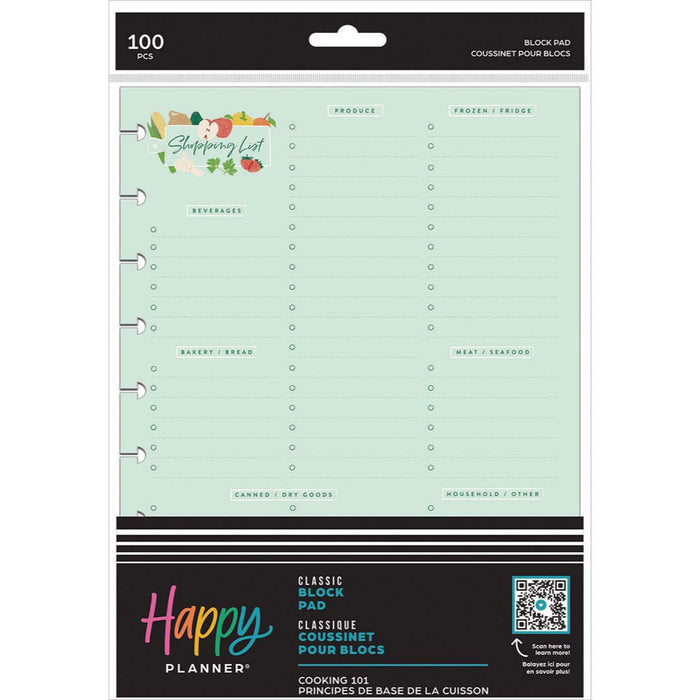 The Happy Planner 'Cooking 101' CLASSIC Block Paper Pad