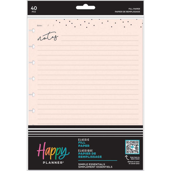 The Happy Planner 'Simple Essentials' CLASSIC Filler Paper