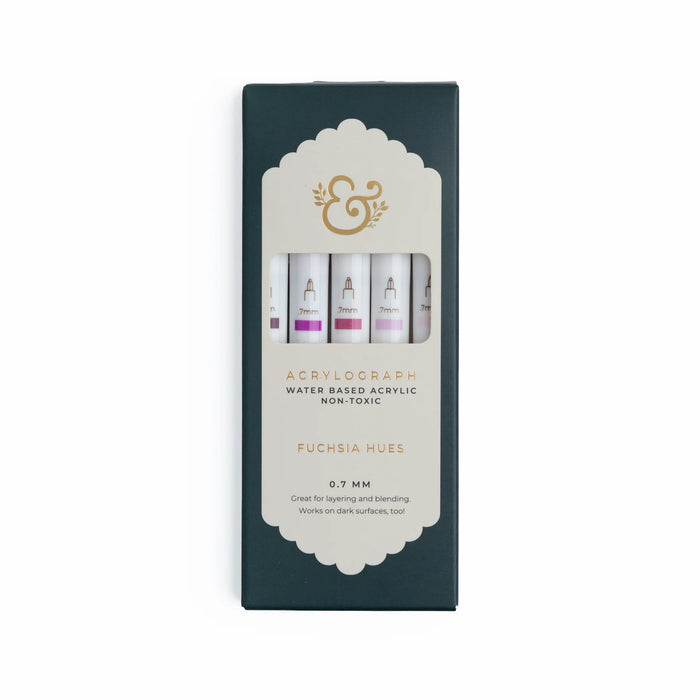 Acrylograph Pens Set of 5 - Fuchsia Hues