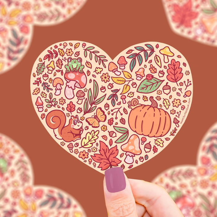 Autumn Heart Vinyl Sticker