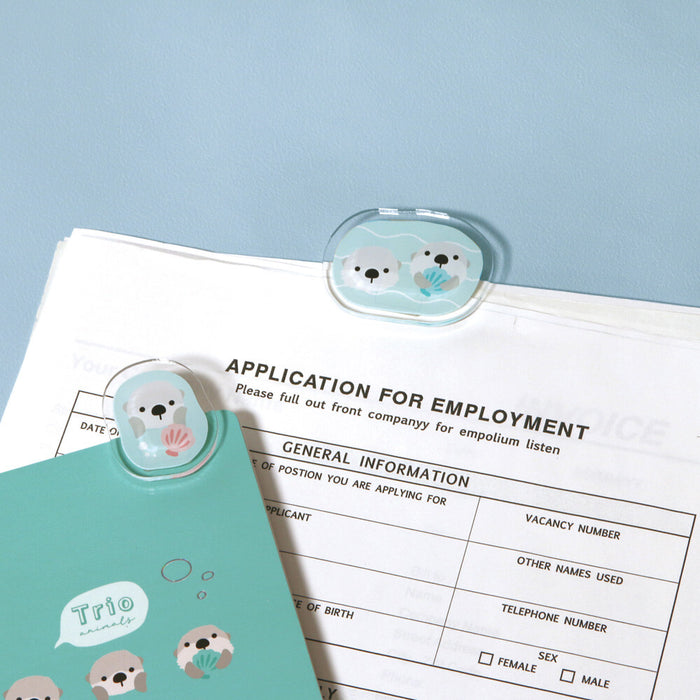 Acrylic Clip Set - Sea Otter