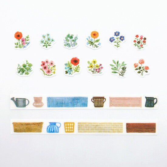 Bande Washi Roll Stickers - Large Floral Designs, 90 Stickers Per Roll