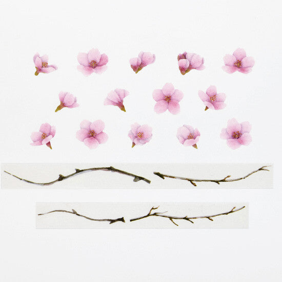 Bande Washi Tape Sticker Roll Set - Kawazu Cherry Tree