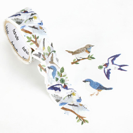Bande Washi Tape Sticker Roll - Birds in Embroidered Forest