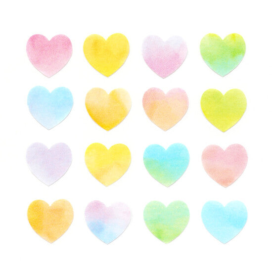 Bande Washi Tape Sticker Roll - Pastel Watercolour Hearts
