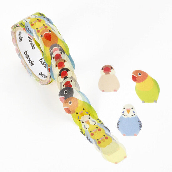 Bande Washi Tape Sticker Roll - Java Sparrow & Parakeet