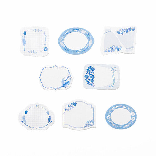 Bande Writeable Memo Sticker Roll - Blue Flowers