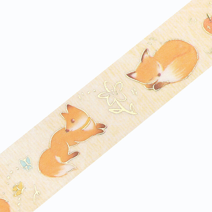 BGM Japan Foil Washi Tape - Leaves & Foxes