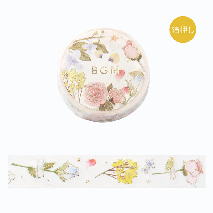 BGM Japan Foil Washi Tape - Flower Poem