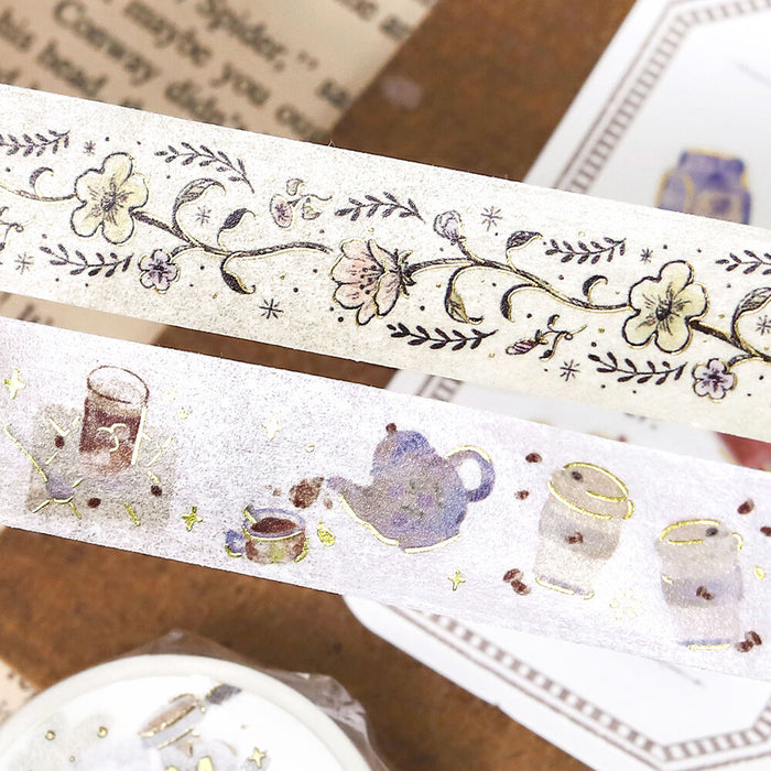 BGM Japan Foil Washi Tape - Flower Sketch