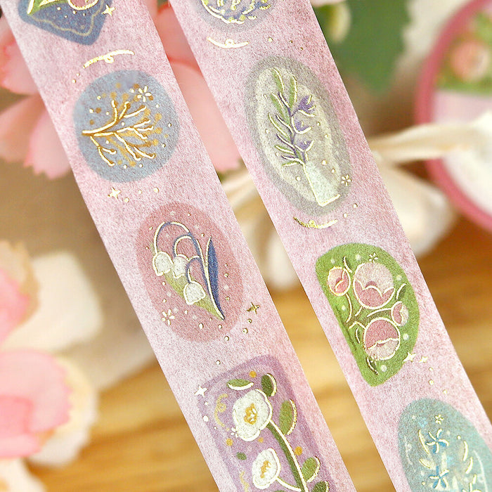 BGM Japan Foil Washi Tape - Flower Brooch