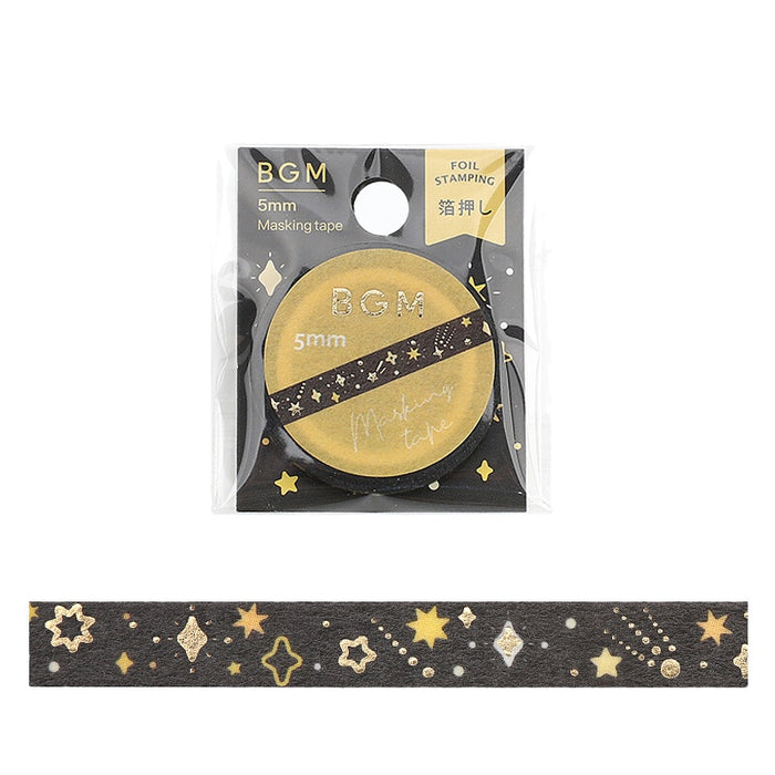 BGM 5mm Gold Foil Skinny Washi Tape - Stardust