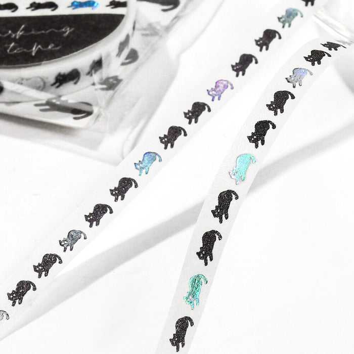 BGM 5mm Foil Stamped Washi Tape - Black Kitty