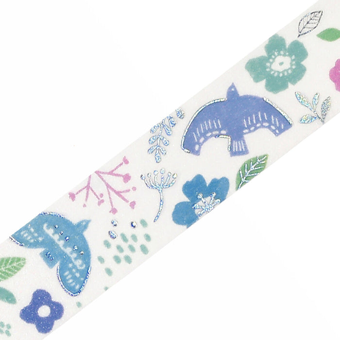 BGM 'Nordic Forest' Foil Washi Tape - Birds Singing